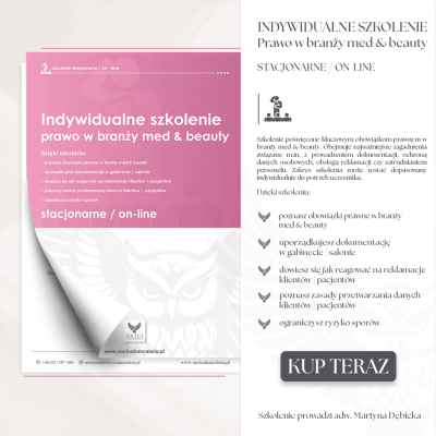 Indywidualne szkolenie: Prawo w branży med & beauty 