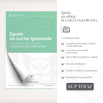 Zgoda pacjenta na suche igłowanie 