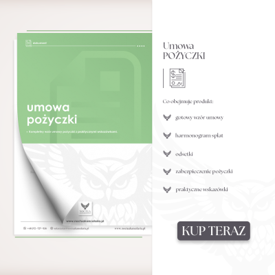Wzór umowy pożyczki